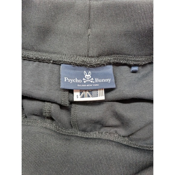 Psycho Bunny Joggers Striped Sweatpants Men's size Small Black Pockets - Picture 8 of 10